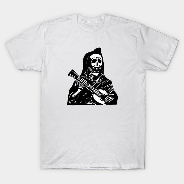 Day of the dead - Skeleton playing guitar T-Shirt by Witch of the North Shop